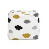 Pouf Luxury Oversized Bean Bag Cube Ottoman - Cumulus Cream White Embroidery - Image 3