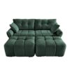 Cozy Plush 2 Seater Sofa Set With Ottomans And Throw Pillows, Ideal For Living Spaces - Green - Image 18