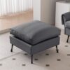 Modern Sectional Technical Leather L-Shaped Sofa Couch With Convertible Ottoman - Dark Gray - Image 5