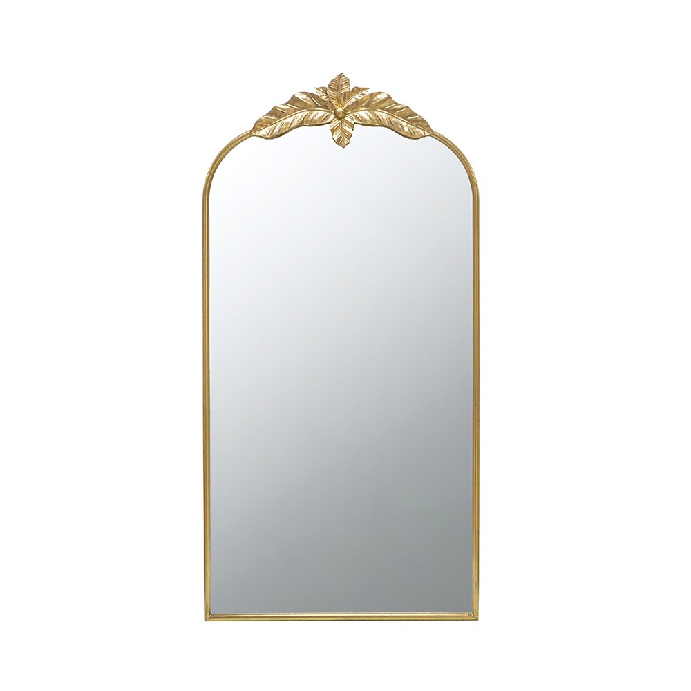 Full Length Mirror, Arched Mirror Hanging Or Leaning Against Wall, LargeMirror For Living Room - Gold - Image 2