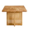 Rubber Wood And Solid Wood Coffee Table Modern Minimalist Rattan Weaving Design, Living Room Balcony, Multifunctional Small Sized Furniture - Natural - Image 12