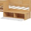Twin Size Daybed With Storage Shelves And Lockers, Multi Functional Bed With Study Desk And Matching Stool - Natural - Image 11