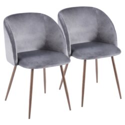 Fran - Contemporary Dining / Chair (Set of 2) - Walnut / Gray