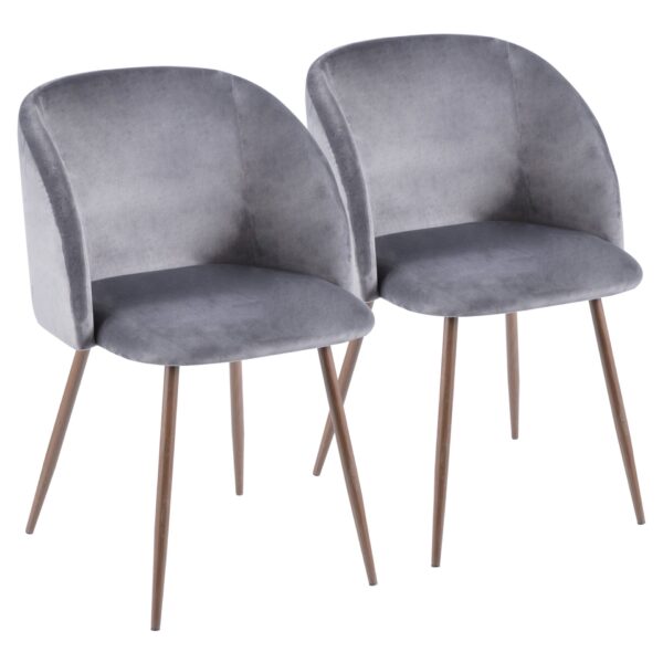 Fran - Contemporary Dining / Chair (Set of 2) - Walnut / Gray