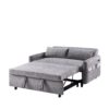 Pull Out Sleep Sofa Bed Loveseats Sofa Couch With Adjsutable Backrest, Storage Pockets, 2 Soft Pillows, USB Ports For Living Room, Bedroom, Apartment, Office - Gray - Image 16