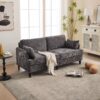 Modern Style Chenille 2 Seater Sofa With LED Light, USB Port, And Storage Bag - Gray - Image 12