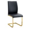 Luxury Simple Arch Chair (Set of 8) Material High Resilience Dining Chair With Metal Legs - Black / Gold - Image 10