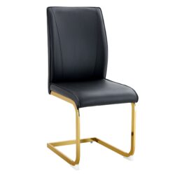Luxury Simple Arch Chair (Set of 6) High Resilience Dining Chair With Arched Metal Leg - Black / Gold