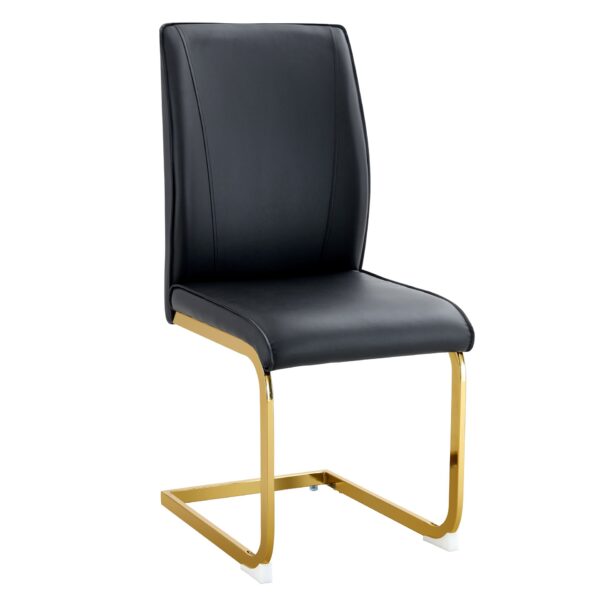 Luxury Simple Arch Chair (Set of 6) High Resilience Dining Chair With Arched Metal Leg - Black / Gold