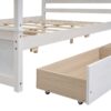 Full Size Canopy Platform Bed With 4 Drawers And Support Slats, No Box Spring Needed - Brushed White - Image 5