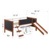 Aurea - Twin Loft Bed With Slide Slats Ststem Included - Cherry Oak / White - Image 7