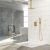 Dual Shower Head System With 16" Ceiling Mount Square Shower And Rough In Valve - Gold - Image 4