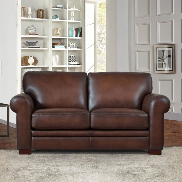 Brookfield - Leather Loveseat - Caramel
