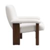 Modern Accent Chair With Ottoman, Mid Century Lounge Chair With Footrest, Comfy Fabric Armchair Upholstered Set With Solid Wood Frame For Living Room - White - Image 10