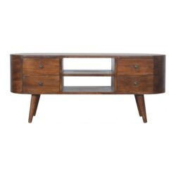 Rounded Entertainment Unit - Chestnut