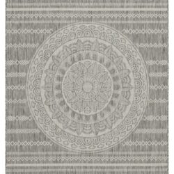 Sunshine - 5'3" X 7'3" Indoor, Outdoor Area Rug - Silver - Polypropylene