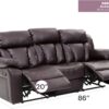 Comfortable Reclining Sofa - Dark Brown - Image 5