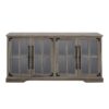 Modern Farmhouse Windowpane Glass Door TV Stand For TVs Up To 65" - Gray Wash - Image 3