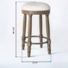 Barstools (Set of 2), 26" Counter Height, 360° Swivel, Swivel Barstool - Light Oak - Image 3