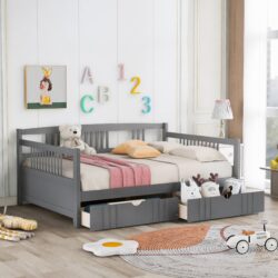 Full Size DayBed With 2 Drawers - Gray