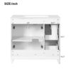36" Bathroom Vanity With Sink, Soft Close Doors, Adjustable Shelves - White - Image 10