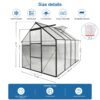 6X8 Ft Polycarbonate Greenhouse Raised Base And Anchor Aluminum Heavy Duty Walk-In Greenhouses For Outdoor Backyard In All Season - Black - Image 3