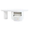 Cloud - Coffee Table, Irregular Shape Coffee Table With 1 Dreawer And Shelf For Living Room - White - Image 13