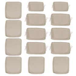 14 Pack Cushion Covers For 7 Piece Wicker Rattan Sectional Sofa (6 Seater), Outdoor Seat And Back Slipcovers With Zippers - Khaki