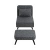 3 In 1 Foldable Linen Chaise Lounge With Adjustable Backrest Footrest & Detachable Pillow Convertible Chair Bed Accent Chair Small Space Sofa Bed For Living Room Bedroom And Office - Gray - Image 7