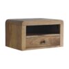 Chunky Floating Bedside Table - Brown - Image 9