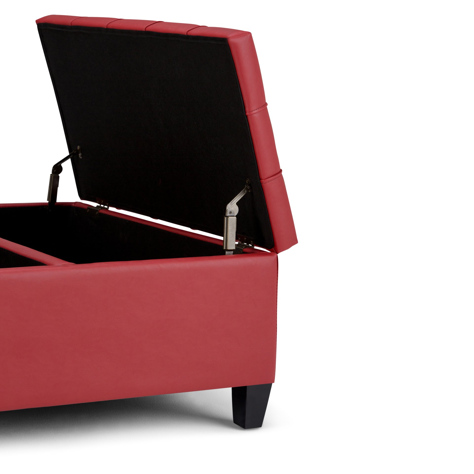 Harrison - Coffee Table Storage Ottoman - Crimson Red - Image 4