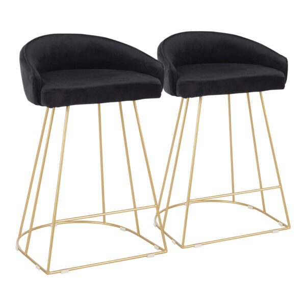 Canary - Contemporary Counter Stool (Set of 2) - Gold / Black