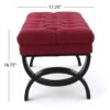 Hilton - Ottoman Bench With Button Tufting And Half - Circle Legs - Red - Image 6