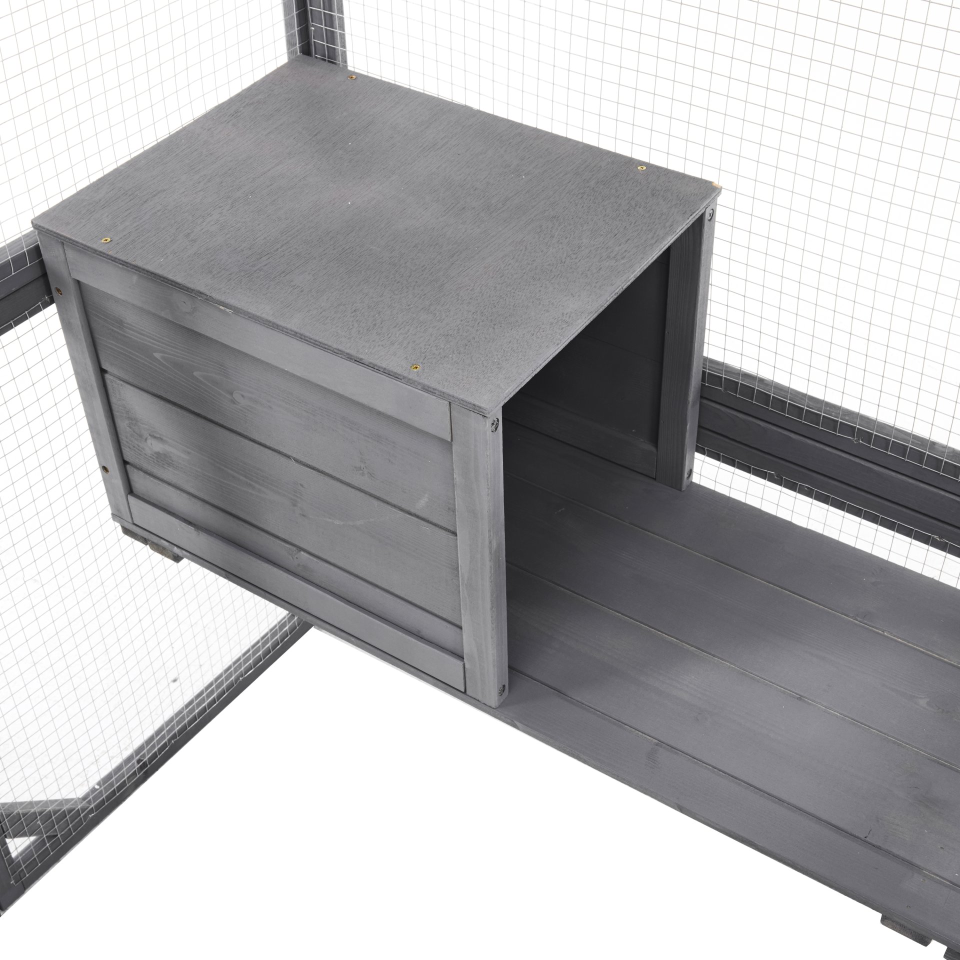Outdoor Diy Cat House Catio With Double Enter Doors, Platforms, And Condos - Dark Gray - Image 21