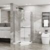 Neo Angle - Frameless Shower Door With Acrylic Base Combo - Chrome - Image 8