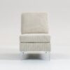Modular Sectional Sofa Armless Seat Module, Corduroy Sectional Couch, Single Couch Modular Armless Accent Chair With Back Cushion - Beige - Image 2