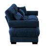 Modern Velvet 2 Seater Sofa & Bolstered Armrests And Pillows Large Size - Blue - Image 8