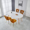 Extensible Table, Dining Table, Office Table, Coffee Table, Wood Leg - Matte White - Image 4