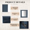 Wall Mounted Bathroom Storage Cabinet With Mirror, Medicine Cabinet With Height Adjustable Shelf, Over The Toilet Space Saver Cabinet - Blue - Image 6