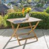 Blissique - Outdoor Foldable Wood Dining Table With Slat Design - Natural - Image 4