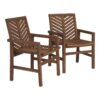 Modern 2 Piece Chevron Patio Chairs - Brown - Image 3