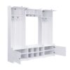 Wide Hall Tree With Shoe Storage, 4 In 1 Entryway Bench With 8 Cubbies, 7 Coat Hooks & Adjustable Shelf For Hallway - White - Image 16