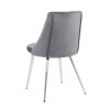 Modern Velvet Dining Chairs, Upholstered Accent Chairs With Chrome Legs For Home And Kitchen - Gray - Image 13