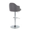 Ahoy - Contemporary Adjustable Barstool With Swivel With Rounded T Footrest (Set of 2) - Chrome / Gray - Image 4