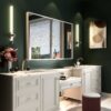 Rectangular Wall-Mounted Beveled Bathroom Mirror, Square Angle Metal Frame Wall Mounted Bathroom Mirrors For Wall (Horizontal & Vertical) - Glossy White - Image 3