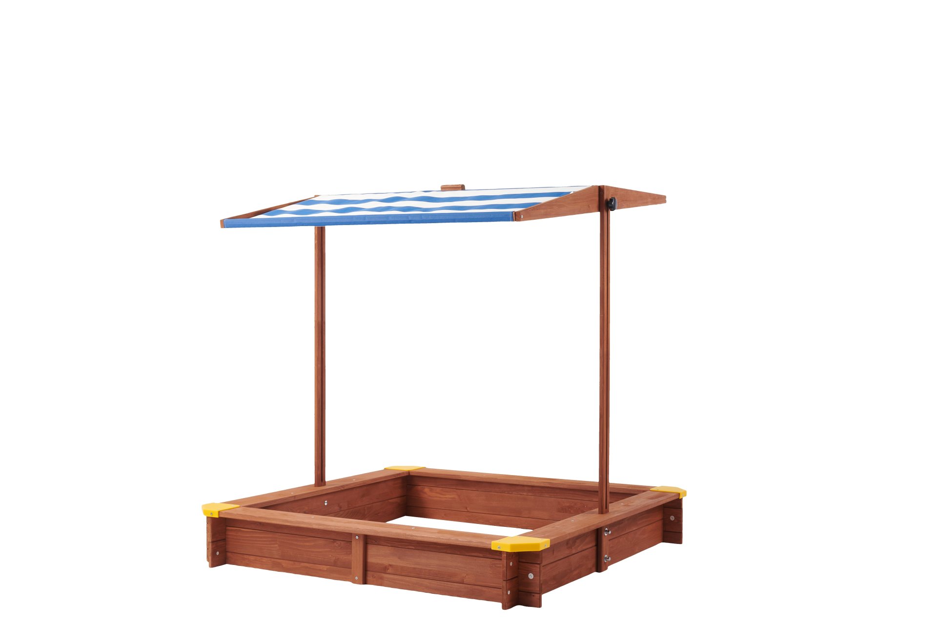 Kids Sandbox With Cover, Sand Box With Adjustable Canopy, Large Outdoor Cedar Sandpit For Backyard Play - Reddish Brown - Image 6