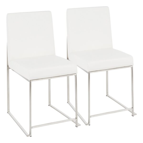 Fuji - Contemporary High Back Dining Chair (Set of 2) - White