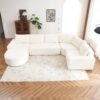 Oversized Modular Sofa Cloud Sectional Sofa Set Upholstered Couches U - Shaped Sofa With Deep Seat For Living Room - Beige - Image 11