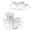 270 Degree Swivel Power Recliner With Tray Table, Phone Holder, Cup Holder, USB Port - Red - Image 2