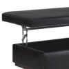 Owen - Lift Top Large Coffee Table Storage Ottoman - Distressed Black - Image 3
